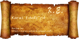 Karai Edvárd névjegykártya
